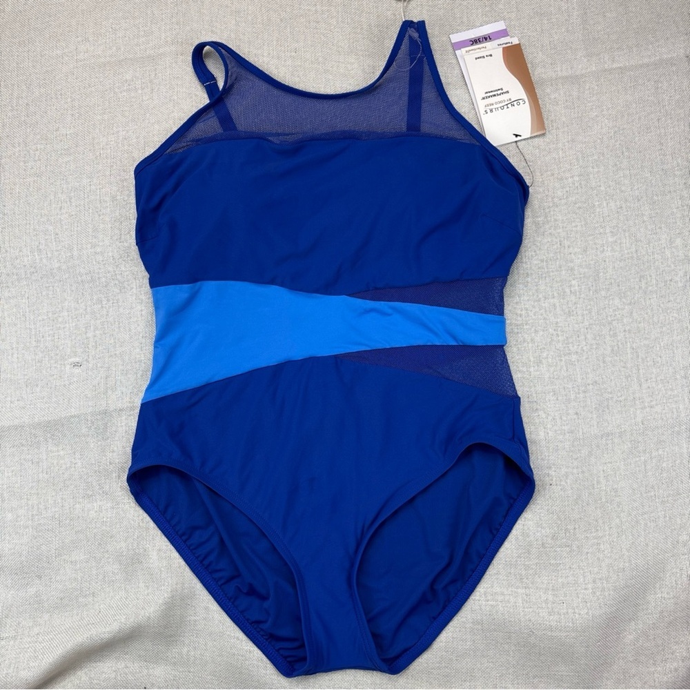 Coco Reef COBALT Tummy-Control Contrast One-Piece Swimsuit US 14/38C - Picture 3 of 16